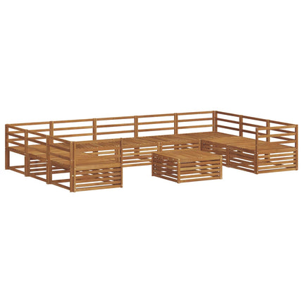 Utomhussoffset 10 pcs Naturfärg Massivt Akaciaträ