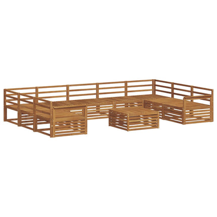 Utomhussoffset 10 pcs Naturfärg Massivt Akaciaträ