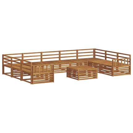 Utomhussoffset 10 pcs Naturfärg Massivt Akaciaträ