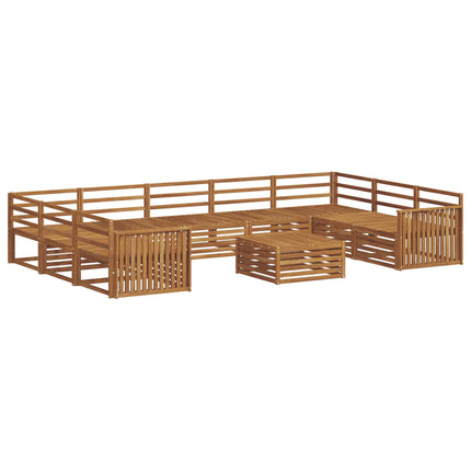 Utomhussoffset 10 pcs Naturfärg Massivt Akaciaträ