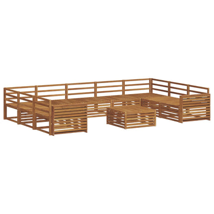 Utomhussoffset 10 pcs Naturfärg Massivt Akaciaträ