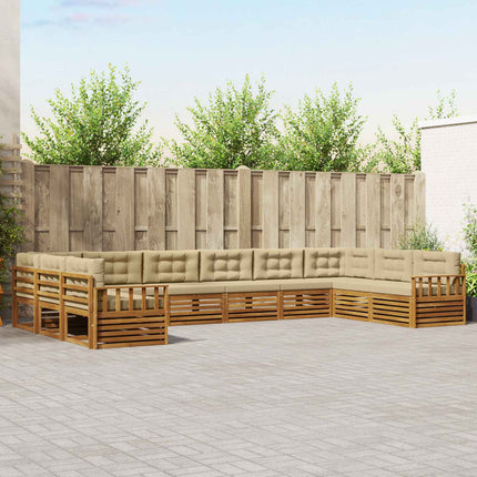 Soffgrupper 5 pcs Naturlig och Beige Massivt Akaciaträ