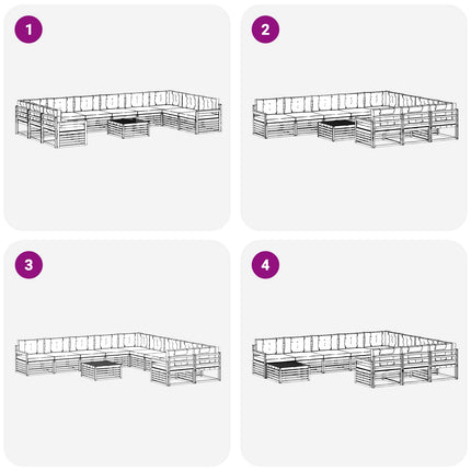 Soffgrupper 11 pcs Naturlig och Grädde Massivt Akaciaträ