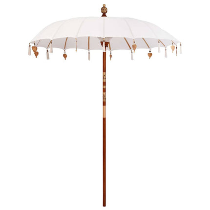 Balinesiskt paraply med bas Kräm 185 x 185 x 260 cm Bomull