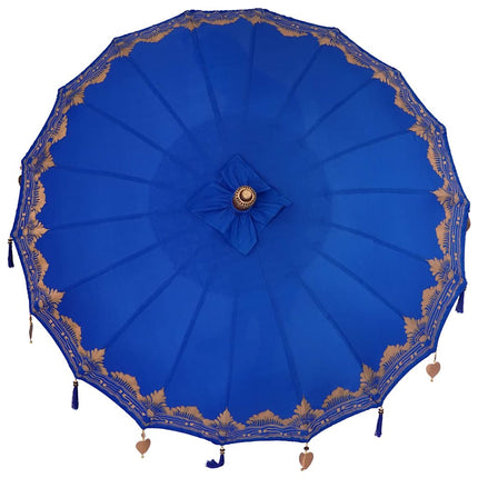 Balinesiskt paraply med bas Blå 185 x 185 x 260 cm Bomull