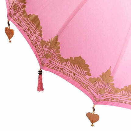 Balinesiskt paraply med bas Rosa 185 x 185 x 260 cm Bomull