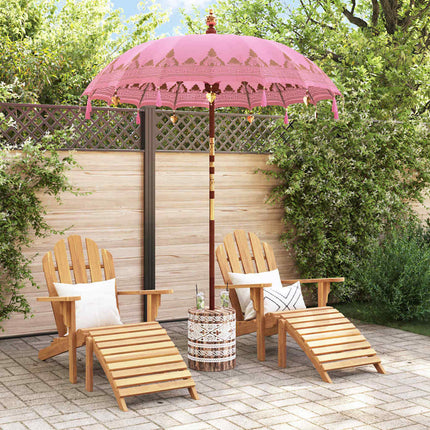 Balinesiskt paraply med bas Rosa 185 x 185 x 260 cm Bomull