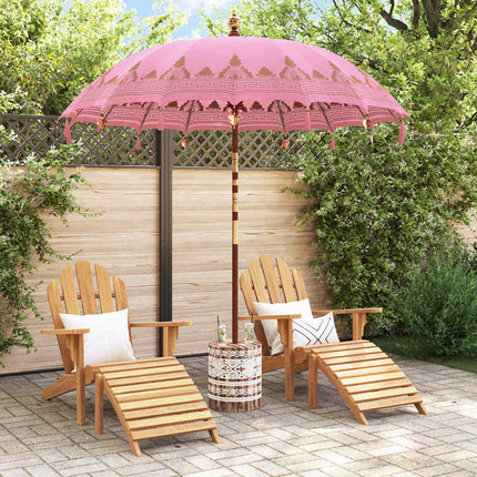 Balinesiskt paraply med bas Rosa 215 x 215 x 260 cm Bomull