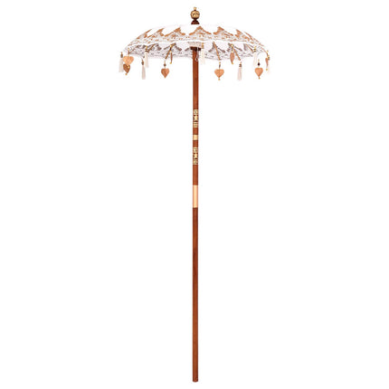 Balinesiskt paraply med bas Kräm 95 x 95 x 260 cm Bomull