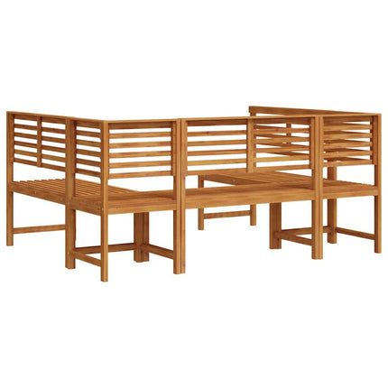 Bänkset för trädgården 5 pcs Brun Massivt Akaciaträ