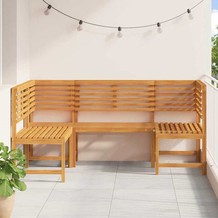 Bänkset för trädgården 3 pcs Brun Massivt Akaciaträ