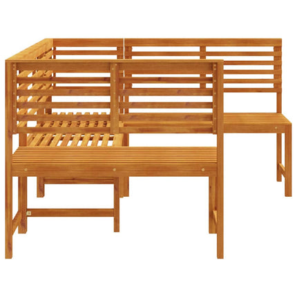 Bänkset för trädgården 3 pcs Brun Massivt Akaciaträ