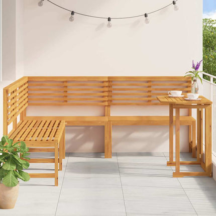 Bänkset för trädgården 4 pcs Brun Massivt Akaciaträ
