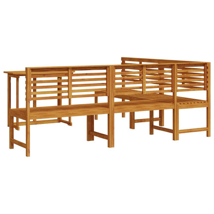 Bänkset för trädgården 4 pcs Brun Massivt Akaciaträ