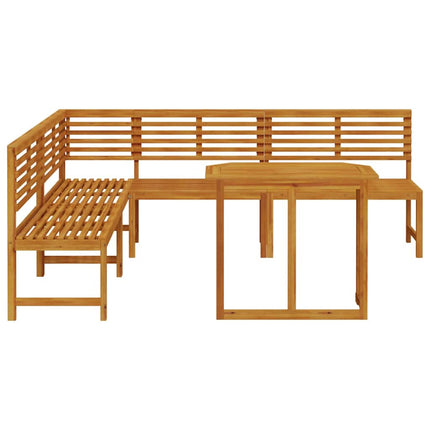 Bänkset för trädgården 4 pcs Brun Massivt Akaciaträ
