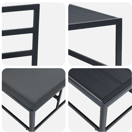 Utomhus Möbler Svart och Anthracit 70 x 71,5 x 71 cm Metall