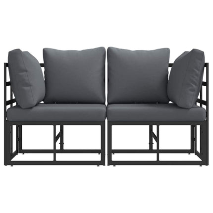 Utomhus Möbler 2 Stycke Svart och Anthracit 71,5 x 71,5 x 71 cm
