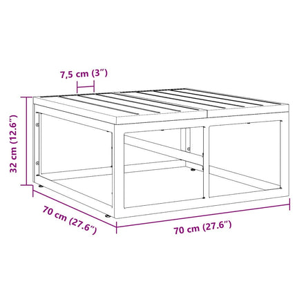 Utomhus Möbler Svart 70 x 70 x 32 cm Metall