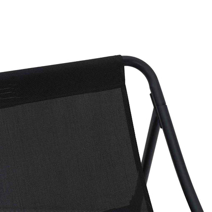 Trädgårdsmöbler med kudde 3 pcs Svart Pulverlackerat stål