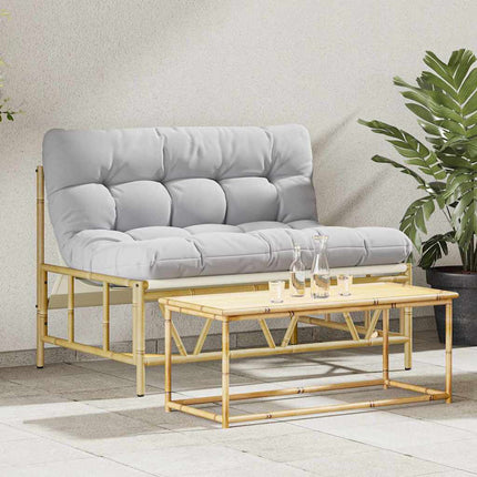Utomhussittplatser med kudde Ljusgrå 110 x 74,5 x 71 cm Stål