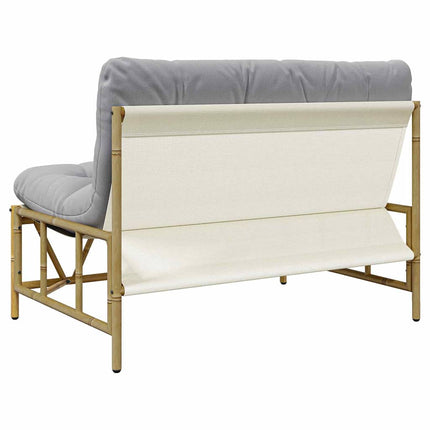 Utomhussittplatser med kudde Ljusgrå 110 x 74,5 x 71 cm Stål