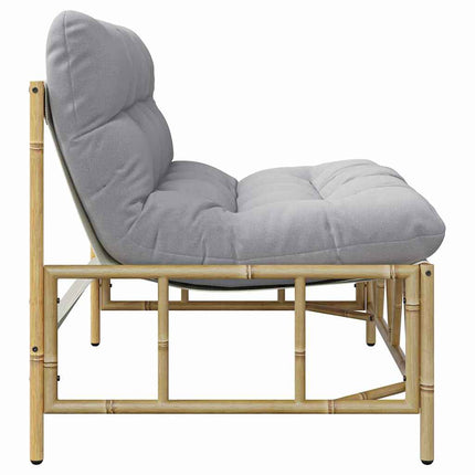 Utomhussittplatser med kudde Ljusgrå 110 x 74,5 x 71 cm Stål