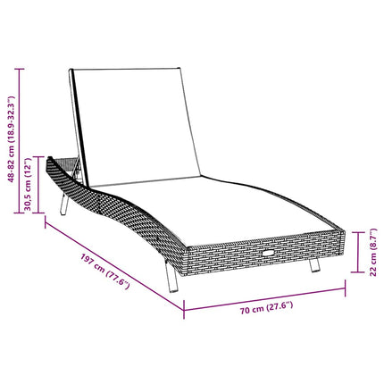 Solstol Reclining 197 x 70 x 82 cm konstrotting