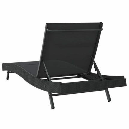 Solstol Reclining Svart 197 x 70 x 82 cm konstrotting