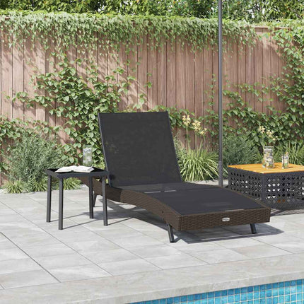Solstol 2 pcs Svart och Brunt konstrotting
