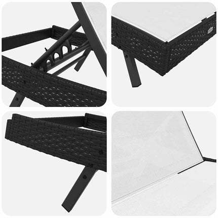 Solstol 2 pcs Svart och Vitt konstrotting