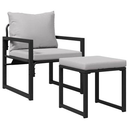 Trädgårdsmöbler 4 st 2-Antal sittplatser Ljusgrå Polyester