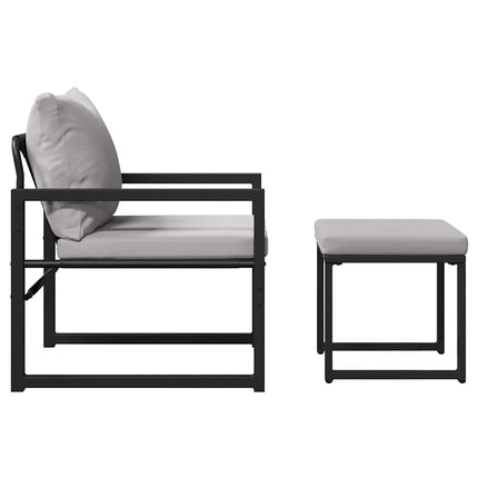 Trädgårdsmöbler 4 pcs 2-Antal sittplatser Ljusgrå Polyester