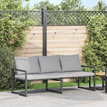 Trädgårdsmöbler med kudde Ljusgrå 180 x 72,5 x 71 cm Polyester
