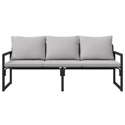 Trädgårdsmöbler med kudde Ljusgrå 180 x 72,5 x 71 cm Polyester