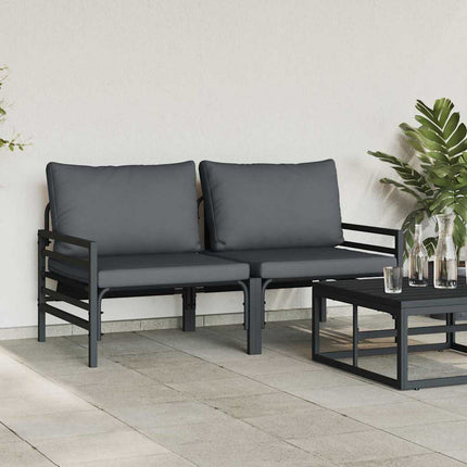 Utomhus Möbler med kudde 2 Stycke Antracit 80 x 80 x 71 cm Stål