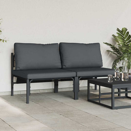 Utomhus Möbler med kudde 2 Stycke Antracit 80 x 80 x 71 cm Stål