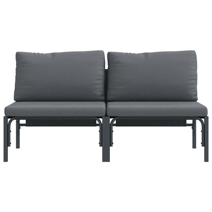 Utomhus Möbler med kudde 2 Stycke Antracit 80 x 80 x 71 cm Stål