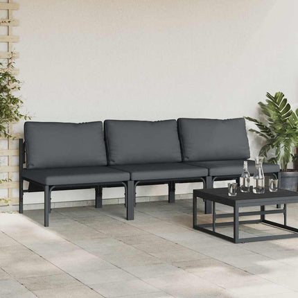 Utomhus Möbler med kudde 3 Stycke Antracit 80 x 80 x 71 cm Stål