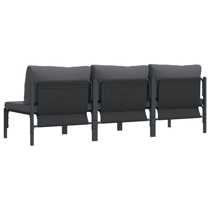 Utomhus Möbler med kudde 3 Stycke Antracit 80 x 80 x 71 cm Stål