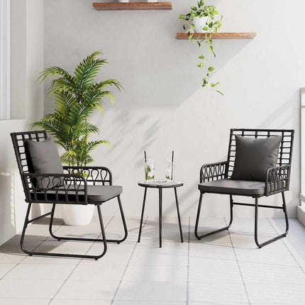 Trädgårdsmöbelset 3 pcs Svart och Anthracit konstrotting