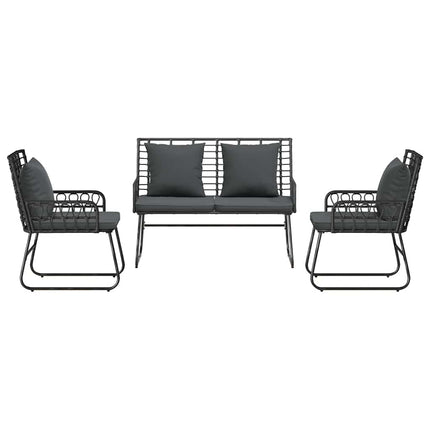 Trädgårdsmöbelset 3 pcs Svart och Anthracit konstrotting