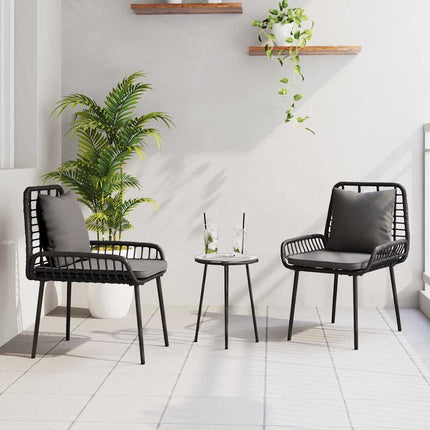 Trädgårdsmöbelset 3 pcs Svart och Anthracit konstrotting