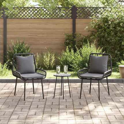 Trädgårdsmöbelset 3 pcs Svart och Anthracit konstrotting