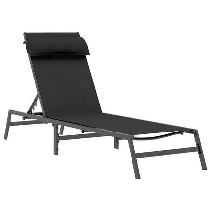 Solstol 1-person Svart och Anthracit 197 x 54 x 86 cm Stål