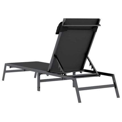 Solstol 1-person Svart och Anthracit 197 x 54 x 86 cm Stål