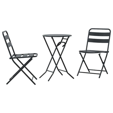 Trädgårds Bistro Set 3 pcs Antracit Stål
