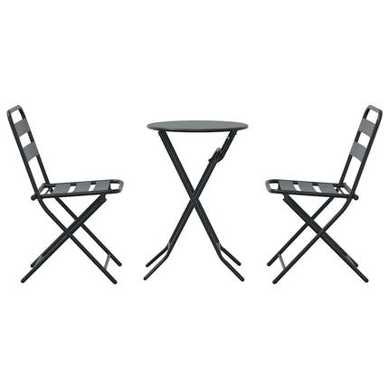 Trädgårds Bistro Set 3 pcs Antracit Stål