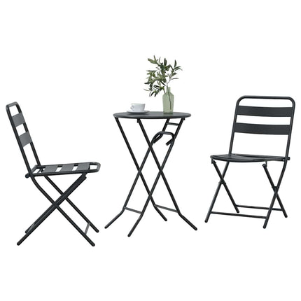 Trädgårds Bistro Set 3 st Antracit Stål