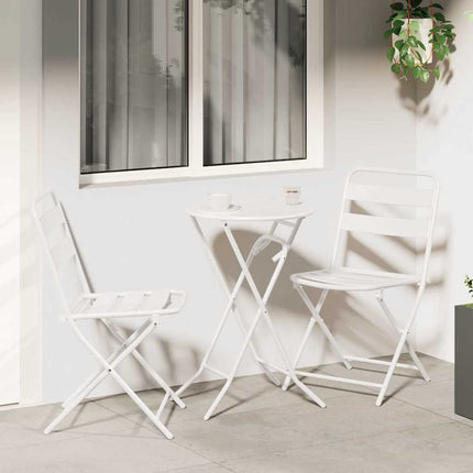Trädgårds Bistro Set 3 st Vit Stål