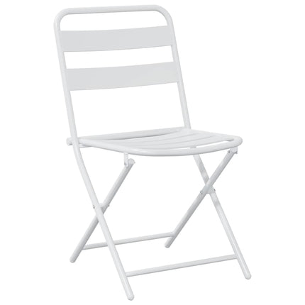 Trädgårds Bistro Set 3 pcs Vit Stål